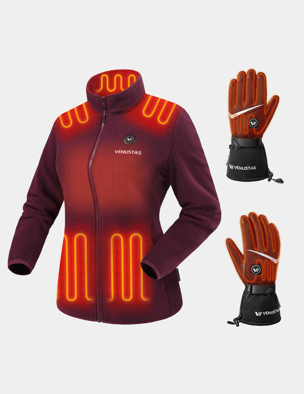 Women's Heated Fleece Jacket 7.4V & Heated Gloves, W2136 & G02