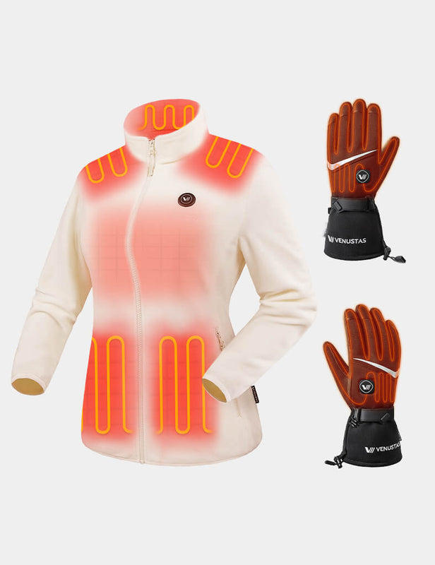 Women's Heated Fleece Jacket 7.4V & Heated Gloves, W2136 & G02