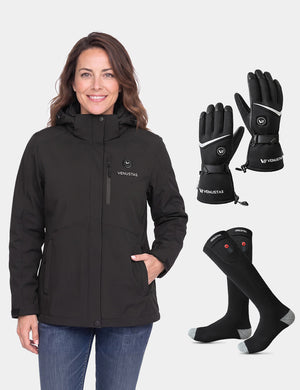 Women's Heated Jacket 7.4V & Heated Socks & Heated Gloves, W2168 & S10 & G02 hover