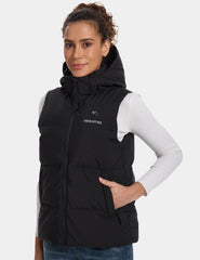 Women’s Heated Down Vest with Detachable Hood