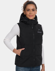 Women’s Heated Down Vest with Detachable Hood