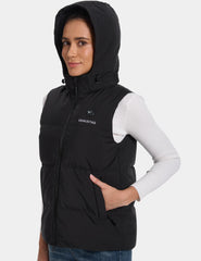 Women’s Heated Down Vest with Detachable Hood