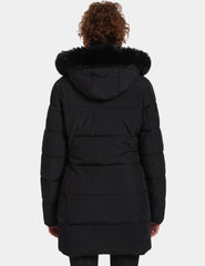 Women's Long Heated Jacket with Detachable Hood
