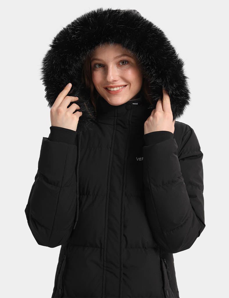 CREATMO US Women's Long Winter Faux Fur Coat Puffer Warm Jacket With Detachable Hood NEW CREATMO US Women's Long Winter Faux Fur Coat Puffer Warm Jacket With Detachable Hood NEW