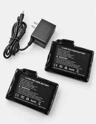2-Pack 7.4V Batteries (19Wh Each) & Dedicated Charger Set for Heated Gloves and Socks