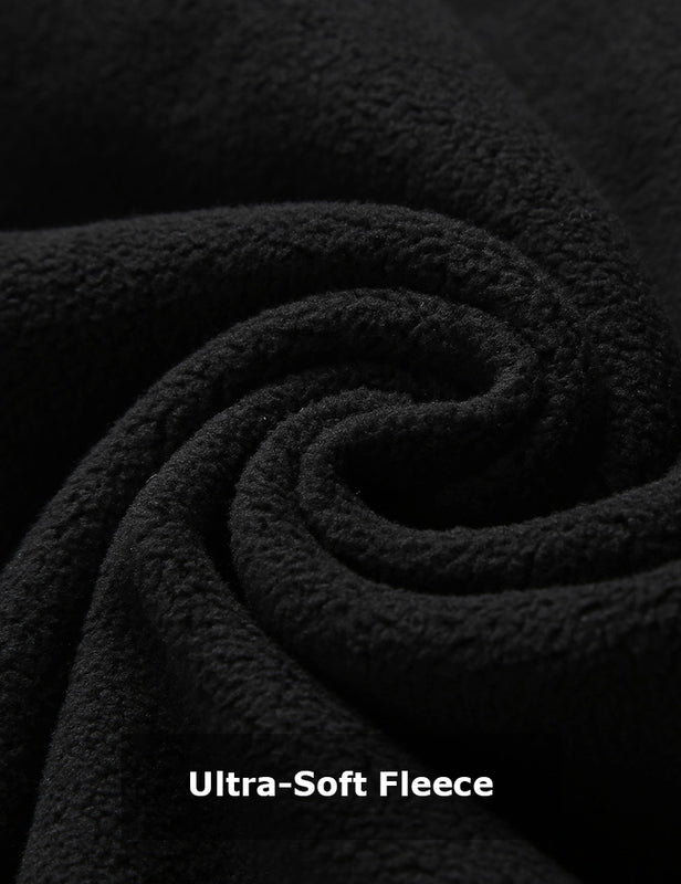 Close-up of black fleece fabric texture on the heated vest