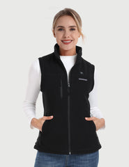 Women’s Heated Recycled Fleece Vest 7.4V - Grey/ White/ Black