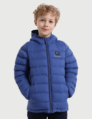 Boy's Heated Fellex Hooded Jacket - Blue