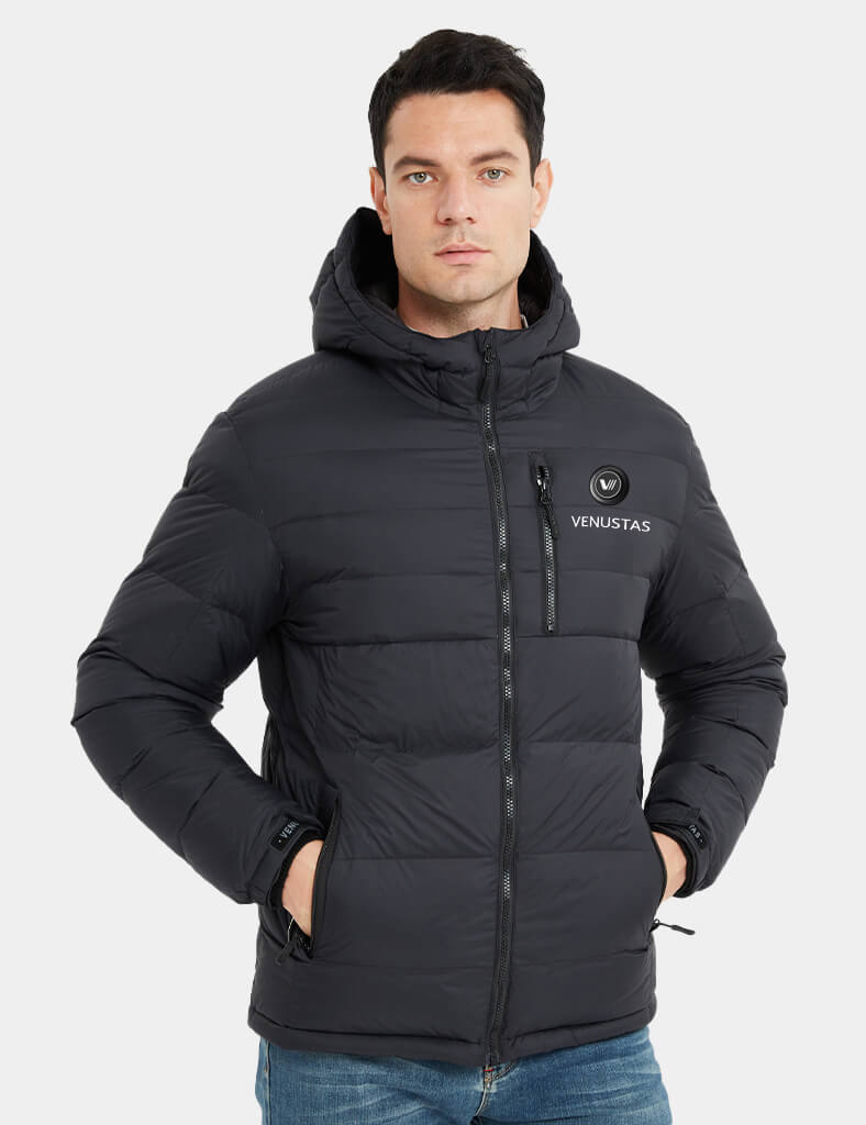 Men's Heated Down Coat with Heating Pockets, 7.4V, M61