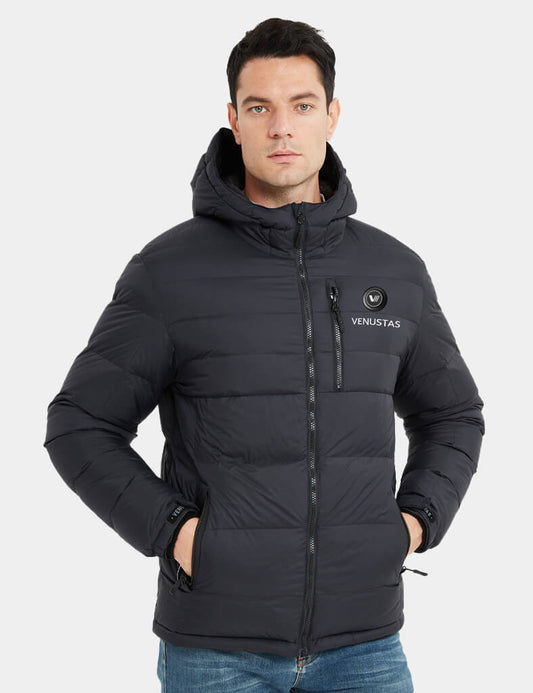 [Final Sale] Men's Heated Down Coat with Heating Pockets, 7.4V, M61 [S,M,L,2XL,3XL]