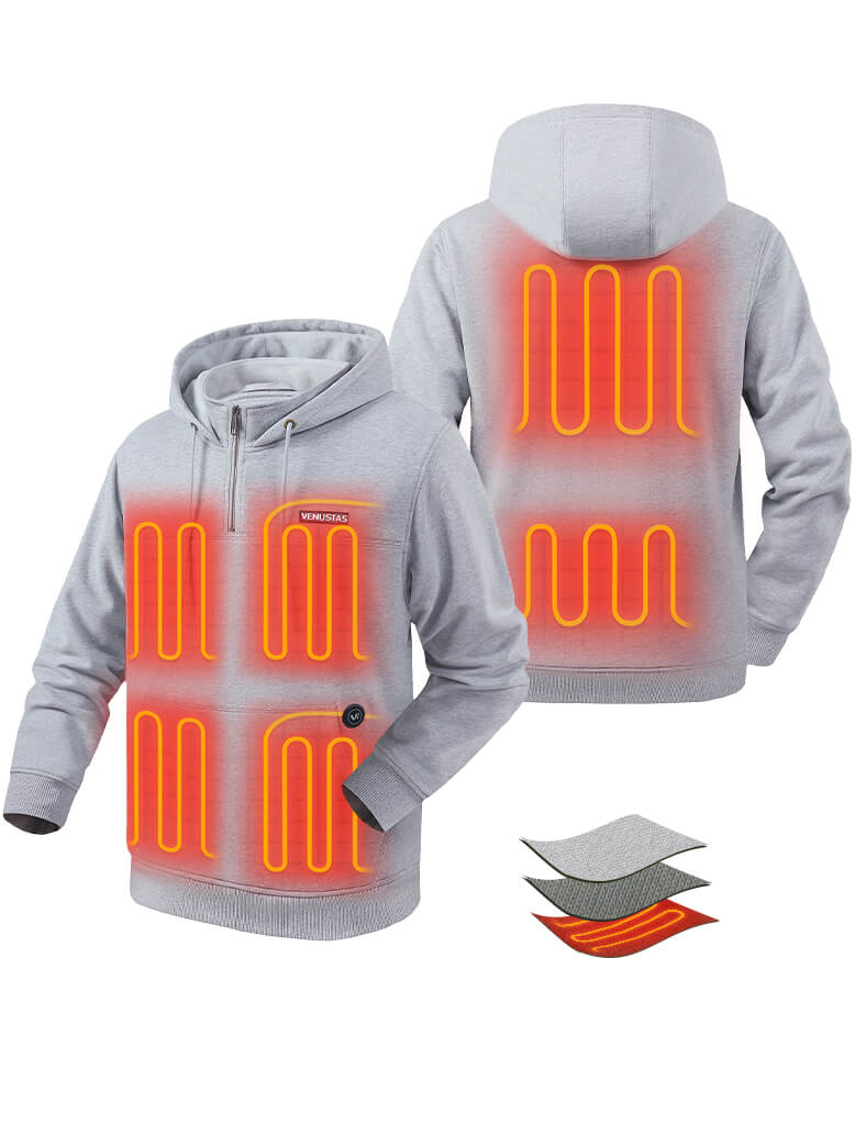 Unisex Heated Fleece Pullover Hoodie 1/4 Zip 7.4V, U40