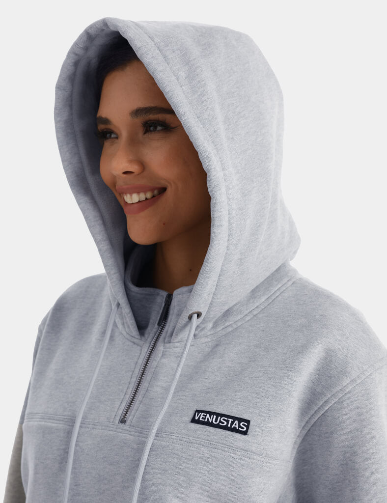 Unisex Heated Fleece Pullover Hoodie 1/4 Zip 7.4V, U40 [Final Sale]