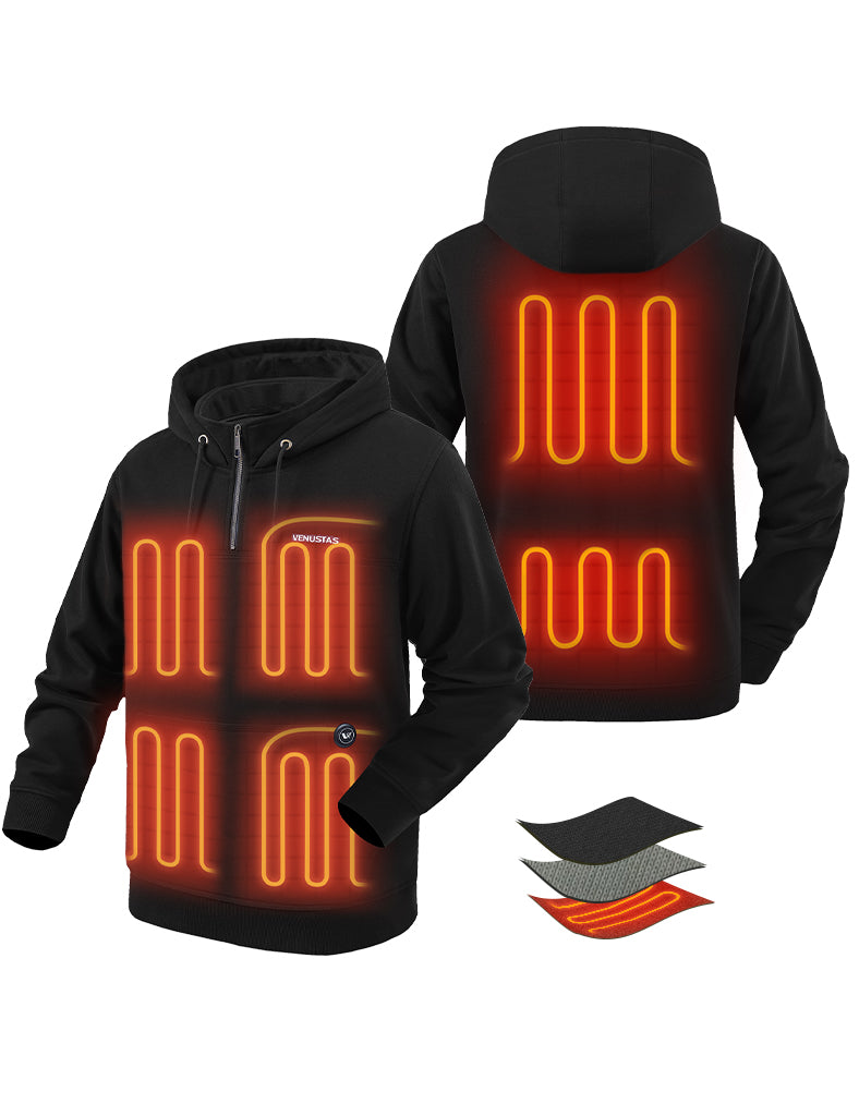 Unisex Heated Fleece Pullover Hoodie 1/4 Zip 7.4V, U40