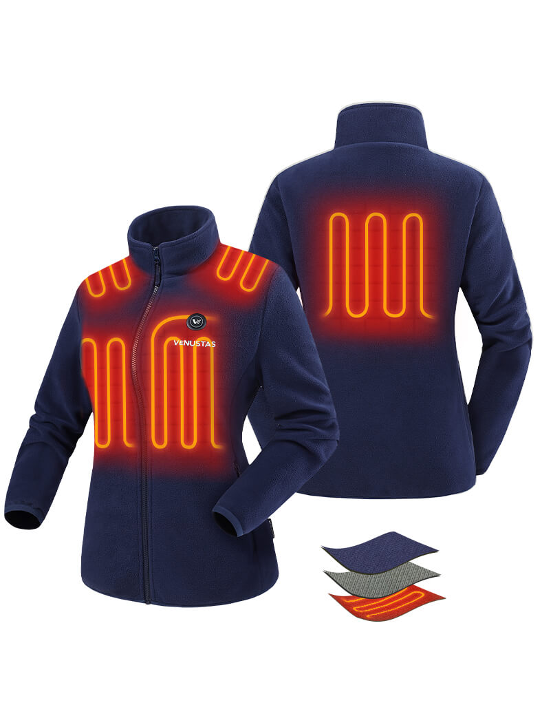 Zipper up Heated Fleece Jacket for Women 7.4V, W2136