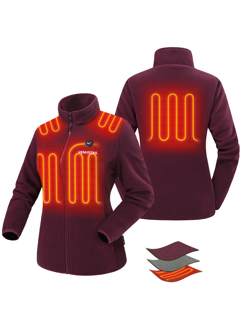 Zipper up Heated Fleece Jacket for Women 7.4V, W2136