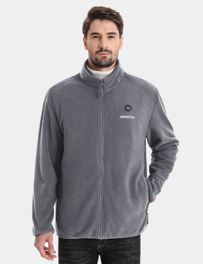 Zipper up Heated Fleece Jacket for Men 7.4V, M2136 - Grey