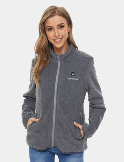 Zipper up Heated Fleece Jacket for Women 7.4V, W2136 - Grey