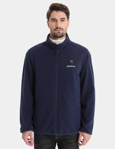 Zipper up Heated Fleece Jacket for Men 7.4V, M2136 - Navy