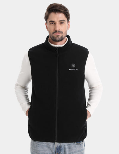 Men’s Heated Fleece Vest (Up to 20 heating hours), M2117 Max - Black