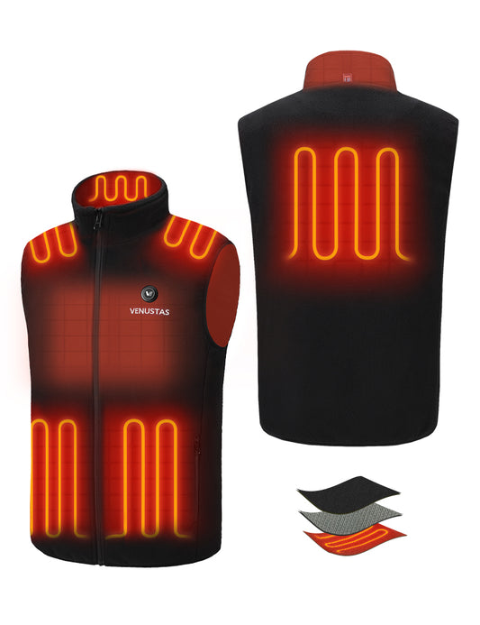 Men’s Heated Fleece Vest (Up to 20 heating hours), Pockets