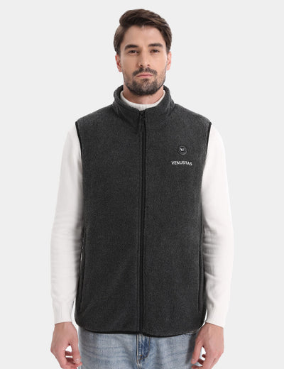 Men’s Heated Fleece Vest (Up to 20 heating hours), M2117 Max - DarkGrey