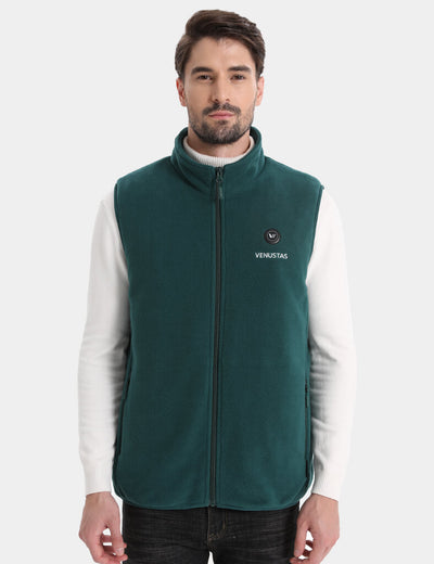 Men's Heated Fleece Vest 7.4V - New Colors, M2117 - Forest Green