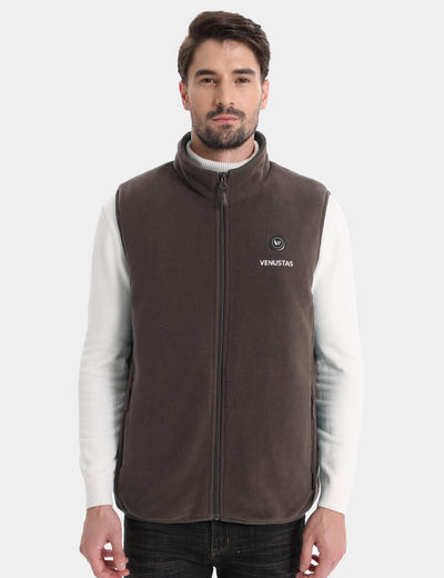 Men's Heated Fleece Vest 7.4V - New Colors, M2117 - Brown