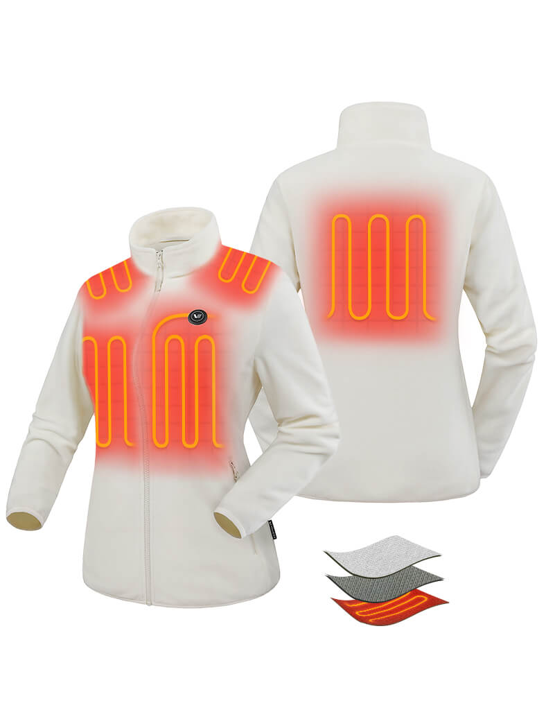 Zipper up Heated Fleece Jacket for Women 7.4V, W2136