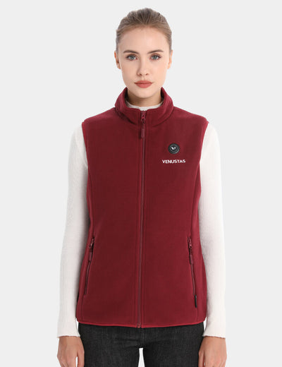 Women's Heated Fleece Vest 7.4V - New Colors, W2117 - Burgundy
