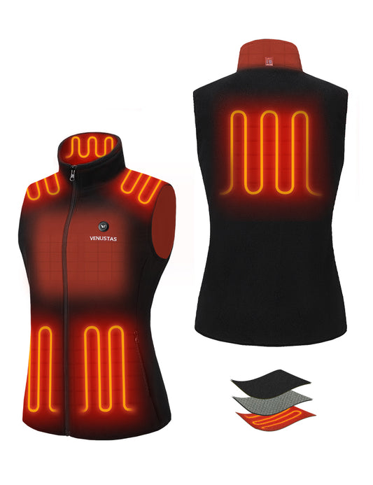 Women’s Heated Fleece Vest (Up to 20 heating hours), Pockets