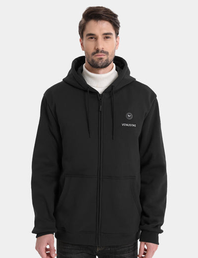 Zipper up Heated Hoodie for Unisex 7.4V - New Colors - Black
