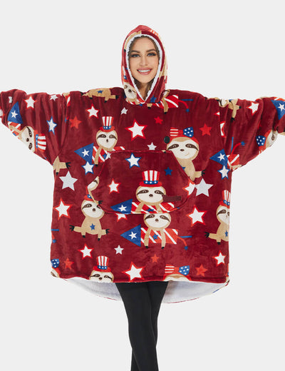 Oversized Heated Wearable Blanket Hoodie 7.4V, U2169 [Final Sale] - Flag Sloth