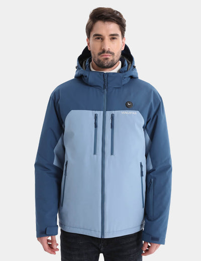 Men's Waterproof Heated Lightweight FELLEX® Jacket 12V, M19 - Colorblock Blue