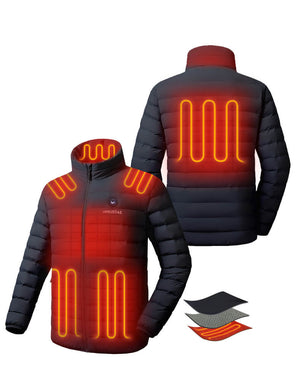 Men's Heated Lightweight Puffer Jacket 7.4V - Black/ Grey/ Navy hover