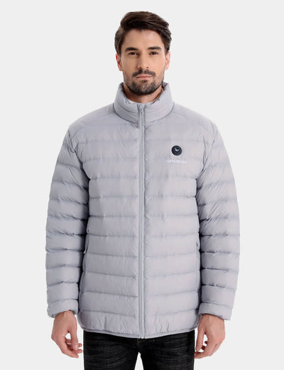 Men's Heated Lightweight Puffer Jacket 7.4V - Black/ Grey/ Navy - Grey