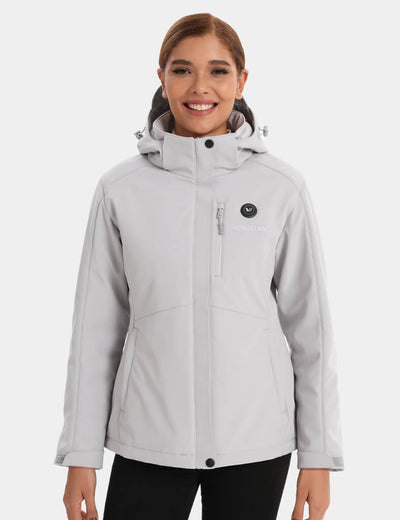 Women's Heated Jacket 7.4V - Blue/ Light Grey/ Navy/ Burgundy, W2168 - Light Grey