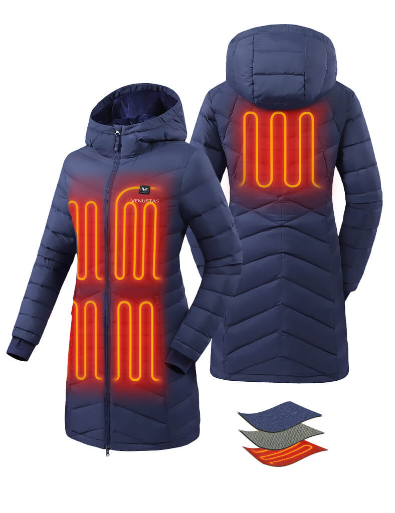 Heated Long Down Jacket 7.4V For Women, W62