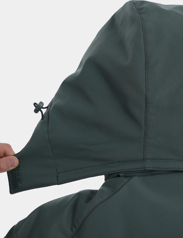 Men's Heated Jacket 7.4V - Navy/ Grey/ Silver Pine, M2168 by Venustas heated apparel in silver pine with drawstring adjuster