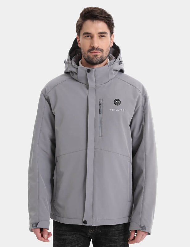 Men's Heated Jacket 7.4V - Navy/ Grey/ Silver Pine, M2168 Venustas heated jacket in grey with 7.4V heating module