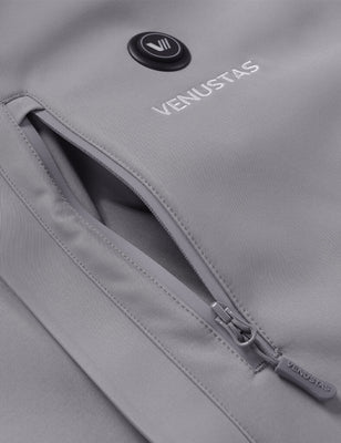Men's Heated Jacket 7.4V - Navy/ Grey/ Silver Pine, M2168 Venustas heated jacket in grey with zip-front 7.4V heating.