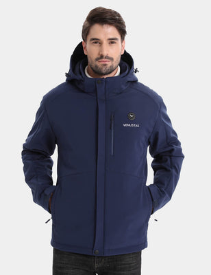 Men's Heated Jacket 7.4V - Navy/ Grey/ Silver Pine, M2168 Venustas heated jacket in navy with 7.4V heating
