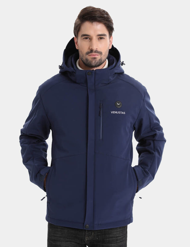 Men's Heated Jacket 7.4V - Navy/ Grey/ Silver Pine, M2168 Venustas heated jacket in navy with 7.4V heating