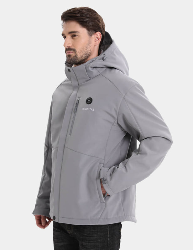 Men's Heated Jacket 7.4V - Navy/ Grey/ Silver Pine, M2168 by Venustas in grey with 7.4V heating control.