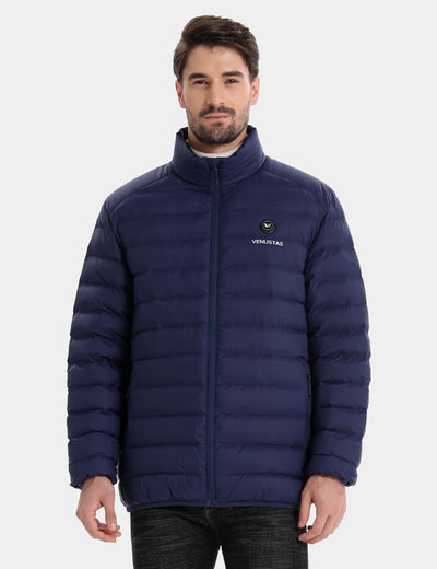 Men's Heated Lightweight Puffer Jacket 7.4V - Black/ Grey/ Navy - Navy
