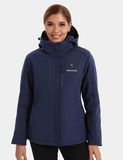 Women's Heated Jacket 7.4V - Blue/ Light Grey/ Navy/ Burgundy, W2168 - Navy