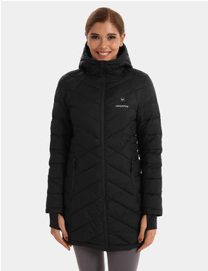 Women's Heated Long Down Heated Jacket, W62 & Extra Battery hover