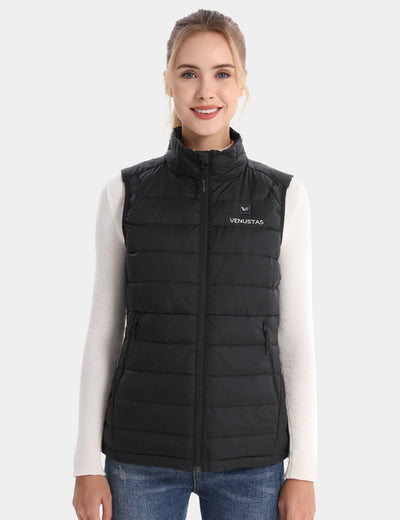 Women's Recycled Heated Lightweight Down Vest 7.4V, EW30 - Black