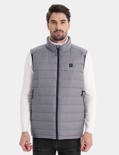 Men's Recycled Heated Lightweight Down Vest 7.4V, EM29 - Grey