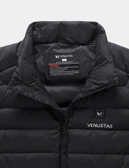 Men's Recycled Heated Lightweight Down Vest 7.4V - Black/ Grey