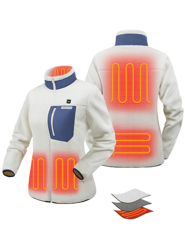 Women's Colorblock Heated Recycled Sherpa Jacket 7.4V, EW40 [Final Sale]